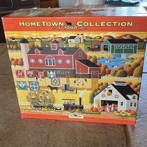 Hometown Collection 1000-Piece Jigsaw Puzzle - Colorful Farm Scene